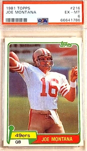 1981 TOPPS #216 JOE MONTANA PSA EX-MT 6 HOF RC ROOKIE - Picture 1 of 3