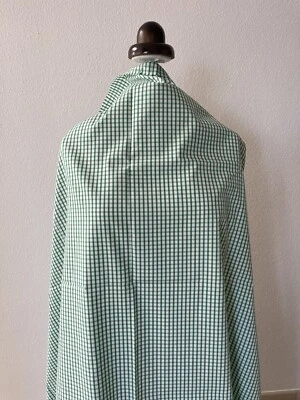 BOGNER Baumwolle 1,00 Mtr. x 1,55 Breite Karo Grün Weiß - Bild 1 von 3