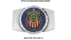 Chivas Mexiko Fußball Vintage Männer Frauen Gürtelschnalle (mit Feuerzeug) verstecktes Metall - Bild 1 von 10