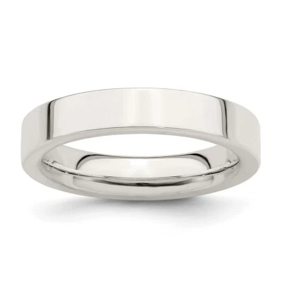Sterling Silver 4mm Comfort Fit Flat Band Ring - Image 1 of 4