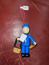 Midwest Vintage Wooden Christmas Tree Ornament Mailman Postal Worker Gift 3.5”