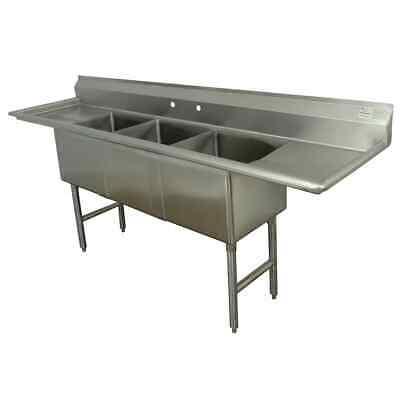 NSF (3) Three Compartment Commercial Stainless Steel Sink 69'' • 550$