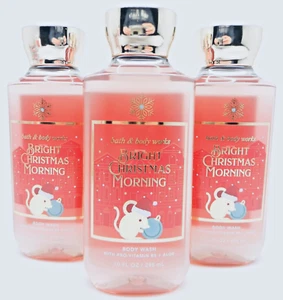 3 BATH & BODY WORKS BRIGHT CHRISTMAS MORNING BODY WASH WITH PRO VITAMIN B5 NEW - Picture 1 of 11