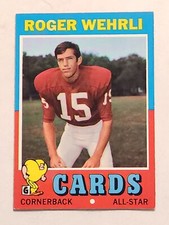 1971 TOPPS FOOTBALL ROGER WEHRLI #188 ST. LOUIS CARDINALS FOOTBALL CARD