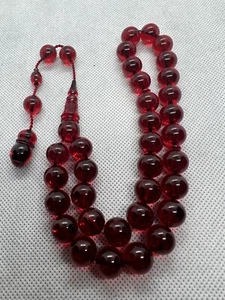 Rosario Misbaha ámbar cereza fuego Tasbih cuentas de oración islámicas Ates Kehribar - Imagen 1 de 6