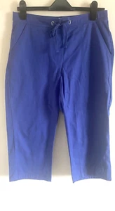 Nuevo Pantalón Elástico Algodón Comercio Azul Cobalto 3/4 Largo Talla UK 12 - Imagen 1 de 5
