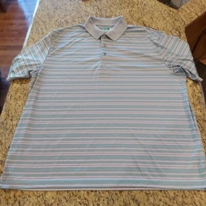 Ben Hogan Performance Poloshirt Herren Gr. 3XL grau/aqua gestreift - Bild 1 von 13