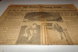 De colección Dallas Morning News SMU Mustang vs Stanford Indians Rose Bowl 1936 - Imagen 1 de 12