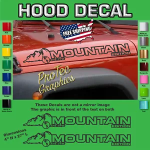 Hood Vinyl Decal Graphics Fits Jeep Wrangler - SH-202 - (Mountain) - Bild 1 von 3