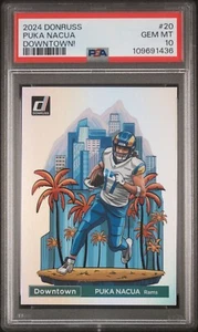 PUKA NACUA 2024 DONRUSS DOWNTOWN FOOTBALL RAMs PSA 10 - Picture 1 of 2
