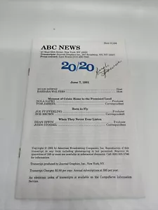 ABC News 20/20 Hugh Downs Signed transcripts June 7 1991 - Picture 1 of 5