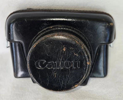 Cámara de cuero Canon vintage ~ estuche rígido para Canon sin correa hecha en Japón Foto 1 de 4