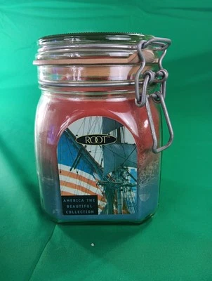 Root Candle America the Beautiful – Square Jar – Red White Blue Wax – 5.75" - Image 1 of 4
