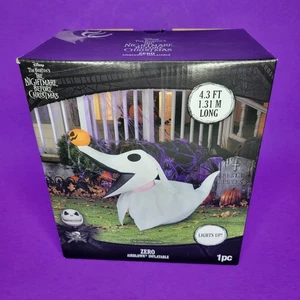 Gemmy 4.3 Ft Halloween Airblown Inflatable LED Zero Nightmare Before Christmas - Picture 1 of 3