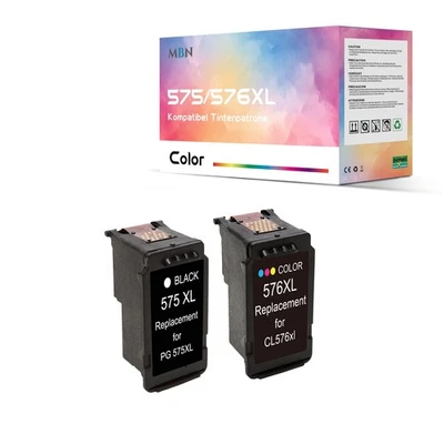 Druckerpatronen für Canon PG-575 XL PG-576 XL PIXMA TS 3350i TS 3750i TR 4750i - Bild 1 von 4