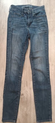 ЖЕНСКАЯ универсальная нить 'высокая талия узкие' темно стирка джинсовой ткани джинсы, размер 00/24R - Изображение 1 из 4