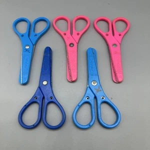 Vintage Crayola Scissors Kids Safety Pink Blue Lot Of 5 1992 - Picture 1 of 1