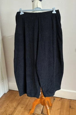 Kate Barton Balloon Leg Cord Trousers 20 Waist 38-42in Dark Navy Needlecord - Image 1 of 4
