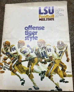 VINTAGE 1972 LSU TIGERS Mississippi State Bulldogs FUSSBALLPROGRAMM Bert Jones - Bild 1 von 3