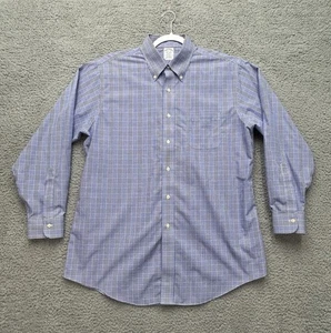 Brooks Brothers Regent The Original Poloshirt 16,5-33 blau kariert Button Down - Bild 1 von 10