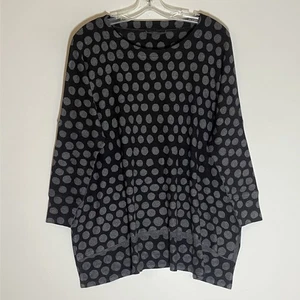 Nally and Millie Top Damen XL grau gepunktet Boho kastig Lagenlook Kunst zum Tragen US - Bild 1 von 13