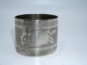 BEAU ROND DE SERVIETTE ARGENT MASSIF POINCON MINERVE AUCUNE INITIALE - Picture 1 of 5