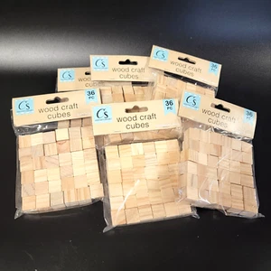 6 Packungen Holz Bastelwürfel 36 Stück 15 mm insgesamt 216 Würfel NEU - Bild 1 von 4