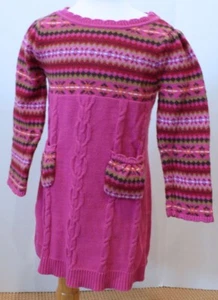 Vestido de punto GAP Fucsia Rosa con Marrón Bronceado Rosa Algodón Talla 4 - Imagen 1 de 8
