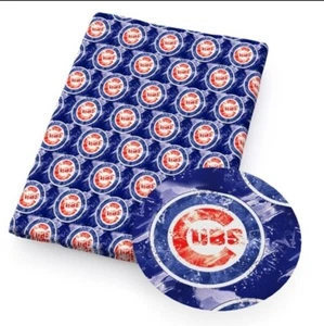 Baseball Cubs Polyester Cotton blend fabric 20"x55" Chicago 1111678 - Picture 1 of 1
