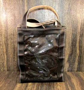 Mary Kay Travel Tote Bag New Unused Clear & Black Shiny Durable Vinyl 12" X 9" - Picture 1 of 10
