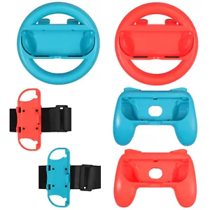 3 In 1 Controller Grip Handle Kit Steering Wheel for Nintendo Switch Joy-Con - Picture 1 of 11