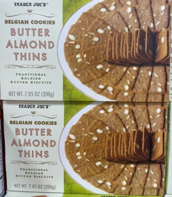 2 Packs Set Trader Joe's Belgian Butter Waffle Cookies & Butter Almond Thins - Image 1 of 2