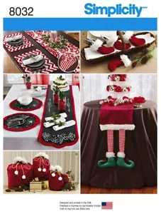 SIMPLICITY SEWING PATTERN 8032 CHRISTMAS HOME DECOR ENTERTAINING ACCESSORIES OS - Picture 1 of 10