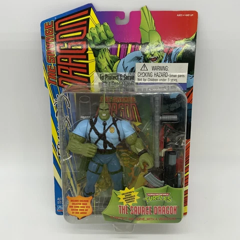 1995 Playmates TMNT Erik Larsen’s The Savage Dragon Figure, plus Mini Comic NEW Cover