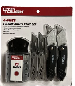 Hyper Tough 4-teiliges klappbares Allzweckmesser-Set +25 Klingen neu kostenloser Versand Posten 2610 - Bild 1 von 2