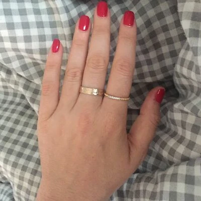 Bague alliance"motif martelé."plaqué or 750/000 18 carats garanti - Photo 1/2