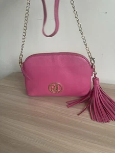 Ben De Lisi Bellport Leather Crossbody Bag In Pink With Tassel New  - Picture 1 of 3