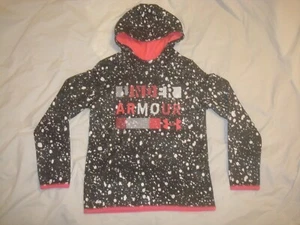 Girls Under Armour ColdGear Black Pink White Sweatshirt Hoodie YMD Youth Medium - Picture 1 of 4