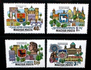 HUNGARY 1969 Architecture: Danube Towns. Set of 4. Mint Never Hinged SG2457/2460 - Picture 1 of 1