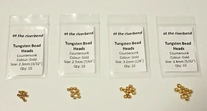 Gold Cyclops Tungsten Bead Heads for Fly Tying, in 2.3mm 2.7mm 3.2mm and 3.8mm - Bild 1 von 9
