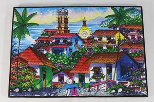 Vintage Joel Cabrera Watercolor & Ink Painting Puerto Vallarta Signed Original - Picture 1 of 21