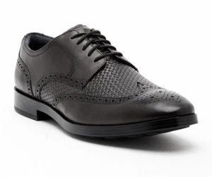 Cole Haan Zero Grand Jefferson Woven Wingtip Derby 2 Mens 10 Gray Leather C27178 - Picture 1 of 12