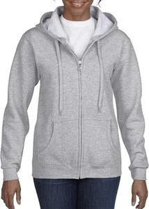 Gildan Women's Full Zip Up Hooded Sweatshirt - Picture 1 of 4