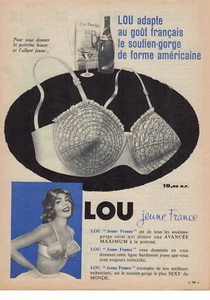 PUBLICITÉ DE PRESSE 1960 SOUTIEN-GORGE LOU JEUNE FRANCE AVANCE LA POITRINE - Imagen 1 de 1