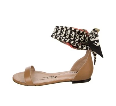 Sandalias de cuero OSCAR DE LA RENTA 2019 con corbata al tobillo talla: 9 | IT 39 Foto 1 de 4