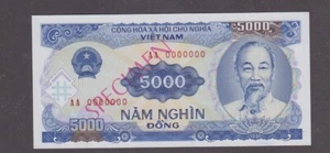 1991 Vietnam 5000 Dong Specimen Banknote P-108s  UNC - Picture 1 of 2