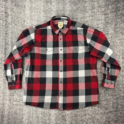 Camisa con botones de franela a cuadros XL roja negra blanca RED HEAD para hombre Foto 1 de 4