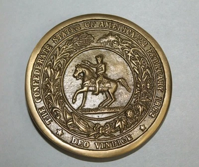 Estilo Antiguo Militar Guerra Civil Confederado CSA Cinturón Hebilla SÓLIDO Latón Sello Foto 1 de 3