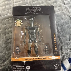 Personaggi Star Wars The Mandalorian IG-12 e Grogu #41 serie nera: nuovi, sigillati - Foto 1 di 2
