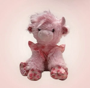 Neu mit Etikett Build a Bear Erdbeere Highland Kuh Stofftier brandneu rosa mit Shirt - Bild 1 von 1
